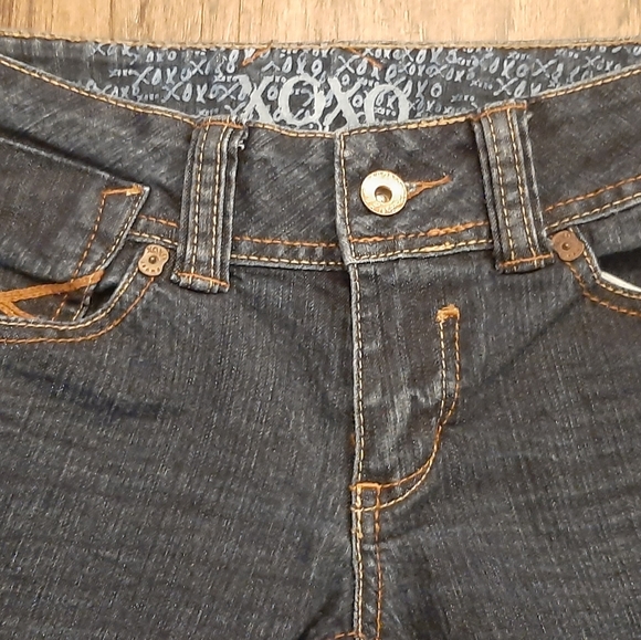 XOXO Dark Wash low rise Jeans. - Picture 2 of 5